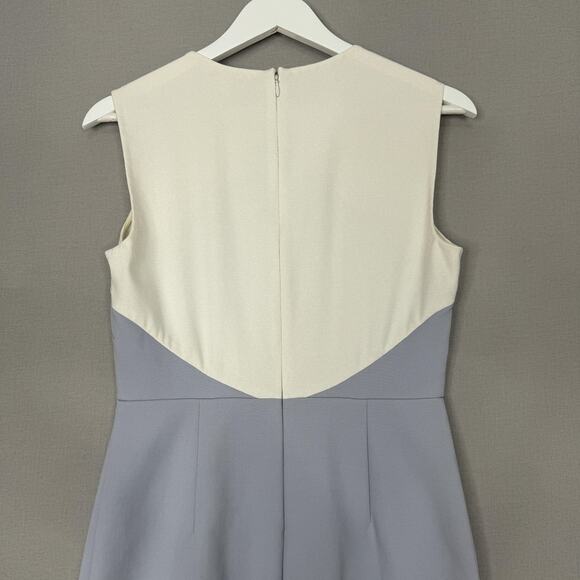 Diane Von Furstenberg DVF Colorblock Sheath Dress Womens 4 Gray Modest Career - Picture 5 of 15